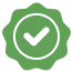 Verified purity checkmark icon